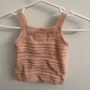 Cutest baby girl crochet light pink tank top Old Navy 3-6 months